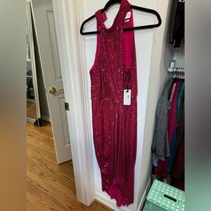 NWT saylor pink sequin midi formal dress size medium